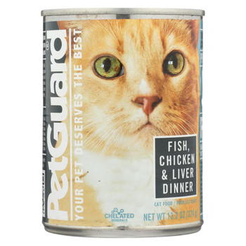 Petguard Cats Food - Fish Chicken and Liver - Case of 12 - 13.2 oz.