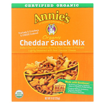 Annie's Homegrown Organic Bunnies Cheddar Snack Mix - Case of 12 - 9 oz. Annie's Homegrown Organic Bunnies Cheddar Snack Mix - Case of 12 - 9 oz.