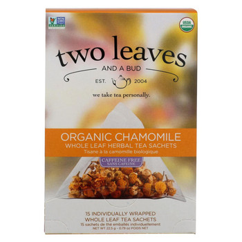 Two Leaves and A Bud Herbal Tea - Organic Chamomile - Case of 6 - 15 Bags