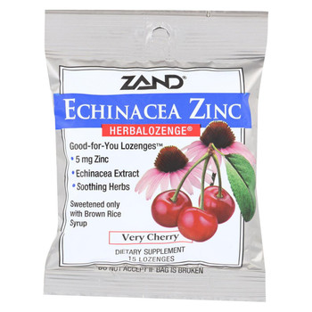 Zand HerbaLozenge Echinacea Zinc Natural Cherry - 15 Lozenges - Case of 12