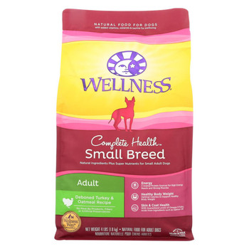 Wellness Pet Products Dog Food - Turkey and Oatmeal Recipe - Case of 6 - 4 lb. Wellness Pet Products Dog Food - Turkey and Oatmeal Recipe - Case of 6 - 4 lb.