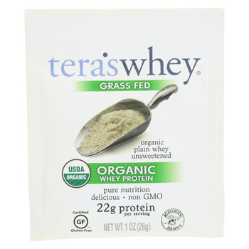 Teras Whey Protein Powder - Whey - Organic - Plain Unsweetened - 1 oz - Case of 12