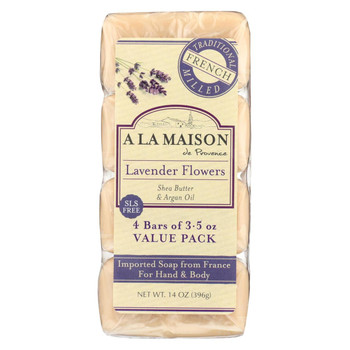 A La Maison - Bar Soap - Lavender Flowers - Value 4 Pack A La Maison - Bar Soap - Lavender Flowers - Value 4 Pack