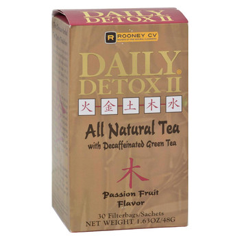 Wellements Rooney CV Daily Detox II All Natural Decaffeinated Tea Passion Fruit - 30 Sachet