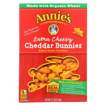 Annie's Homegrown Extra Cheesy Cheddar Bunnies - Case of 12 - 7.5 oz.