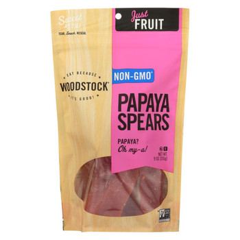 Woodstock Sweetened Papaya Spears - Case of 8 - 9 OZ