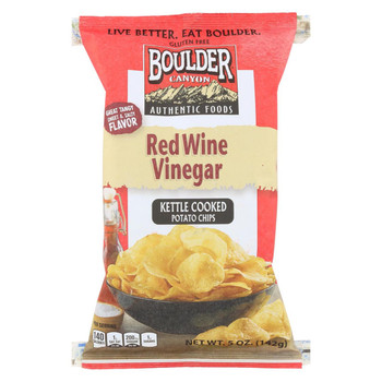 Boulder Canyon - Kettle Chips - Red Wine Vinegar - Case of 12 - 5 oz.