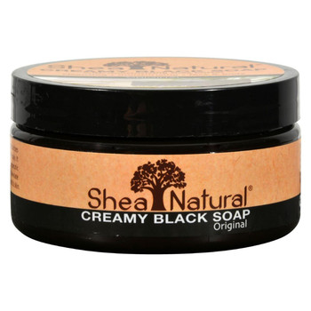 Shea Natural African Black Soap - Creamy - with Shea Butter - 8 oz