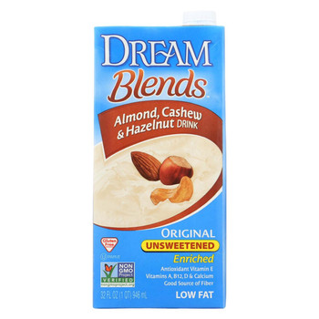 Dream Blends Original Unsweetened Almond, Cashew and Hazelnut Drink - Case of 6 - 32 FL oz.