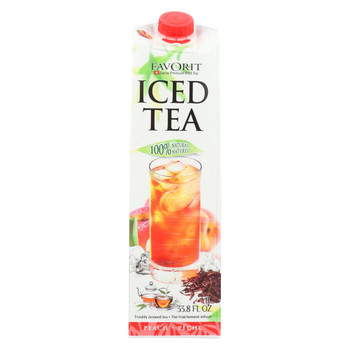 Favorit Tea - Iced - Peach - with 9 Percent Peach Juice - 33.8 oz - case of 6