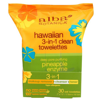 Alba Botanica - Hawaiian Towelettes 3-in-1 - 30 Pack