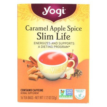 Yogi Snack Tea 100% Natural Tea Caramel Apple Spice - 16 Tea Bags - Case of 6