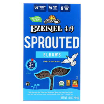 Food For Life Baking Co. Pasta - Organic - Ezekiel 4-9 - Sprouted Whole Grain - Elbows - 16 oz - case of 6