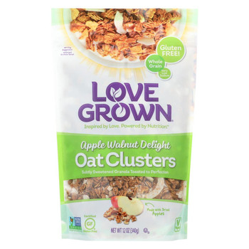 Love Grown Foods Toasted Granola - Oat Clusters - Apple Walnut Delight - 12 oz - case of 6
