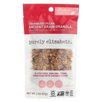 Purely Elizabeth Ancient Grain Granola Cereal - Cranberry Pecan - 2 oz - Case of 8