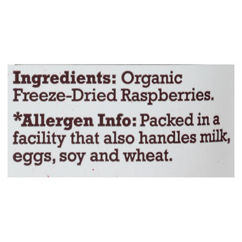 Natierra Freeze Dried - Raspberries - Case of 12 - 1.3 oz. Natierra Freeze Dried - Raspberries - Case of 12 - 1.3 oz.