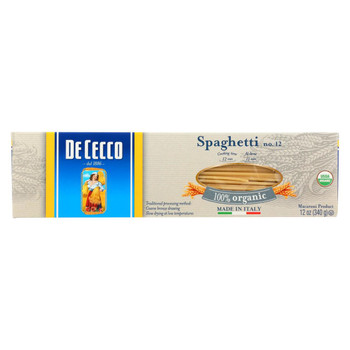 De Cecco Pasta - Organic Spaghetti Pasta - Case of 12 - 12 oz.