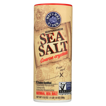 Natural Tides Mediterranean Sea Salt - Coarse Crystals - Case of 12 - 17.6 oz.