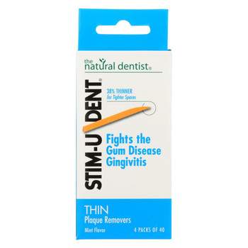 Natural Dentist Stim-U-Dent Thin Plaque Removers Mint - Case of 6 - 4 Packs