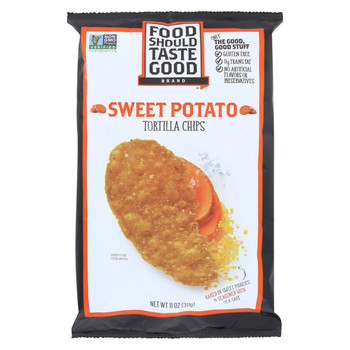 Food Should Taste Good Sweet Potato Tortilla Chips - Sweet Potato - Case of 12 - 11 oz. Food Should Taste Good Sweet Potato Tortilla Chips - Sweet Potato - Case of 12 - 11 oz.