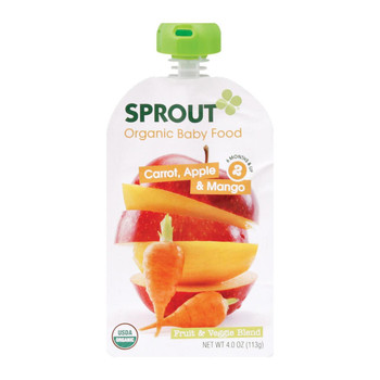 Sprout Organic Baby Food - Carrot, Apple and Mango - Case of 10 - 4 oz.