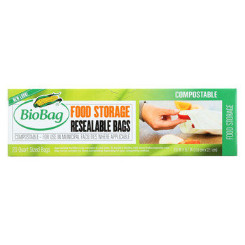 BioBag - Resealable Food Storage Bags - Case of 12 - 20 Count BioBag - Resealable Food Storage Bags - Case of 12 - 20 Count