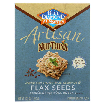 Blue Diamond - Artesion Nut Thins - Flax Seed - Case of 12 - 4.25 oz.