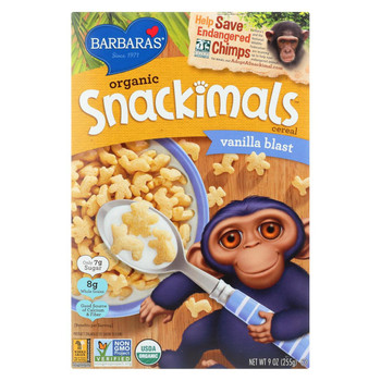 Barbara's Bakery - Organic Snackimals Cereal - Vanilla - Case of 12 - 9 oz.