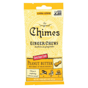 Chimes Ginger Chews - Peanut Butter - Case of 12 - 1.5 oz