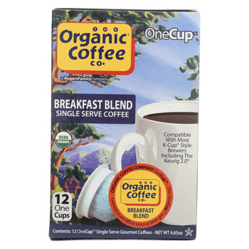 Organic Coffee Company OneCups - Breakfast Blend - Case of 6 - 4.65 oz.