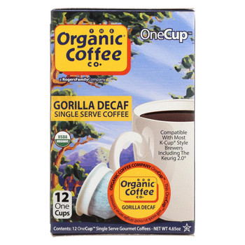 Organic Coffee Company OneCups - Gorilla Decaf - Case of 6 - 4.65 oz.