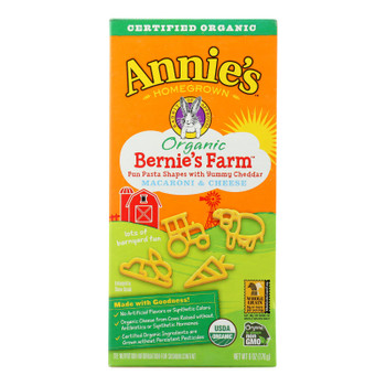 Annie's Homegrown Bernie's Farm Macaroni and Cheese Shapes - Case of 12 - 6 oz.