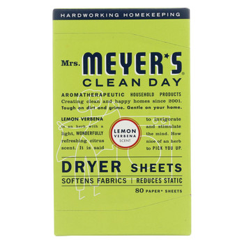 Mrs. Meyer's Clean Day - Dryer Sheets - Lemon Verbena - 80 Sheets Mrs. Meyer's Clean Day - Dryer Sheets - Lemon Verbena - 80 Sheets