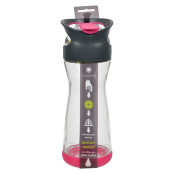 Full Circle Home On the Go Lemon Glass Water Bottle - Raspberry