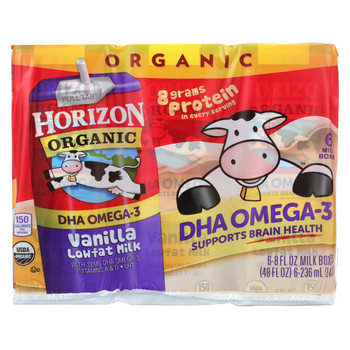Horizon Organic Dairy Organic Low Fat 1 % Milk - Vanilla - Case of 3 - 6/8 fl oz Horizon Organic Dairy Organic Low Fat 1 % Milk - Vanilla - Case of 3 - 6/8 fl oz