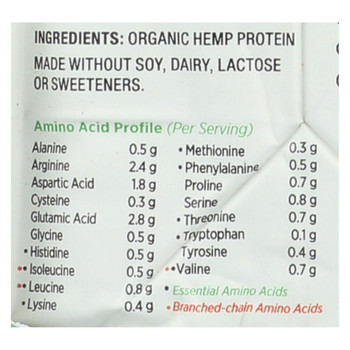 Nutiva Organic Hemp Protein - 15 g Raw Orgainc Protein - 30 oz