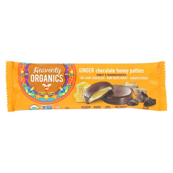 Heavenly Organics Honey Patties - Chocolate Ginger - 1.2 oz - Case of 16