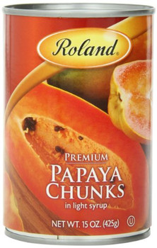 Roland Papaya Chunks - In Light Syrup - Case of 12 - 15 oz.