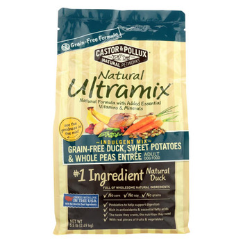 Castor and Pollux Ultra mix Dog Food - Duck Sweet Potatoes and Peas - Case of 5 - 5.5 lb.