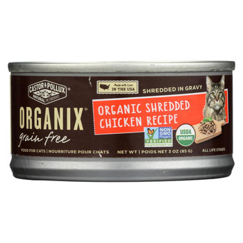 Castor and Pollux Organic Grain Free Cat Food - Shredded Chicken - Case of 24 - 3 oz. Castor and Pollux Organic Grain Free Cat Food - Shredded Chicken - Case of 24 - 3 oz.
