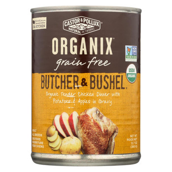 Castor and Pollux Organic Butcher and Bushel Dog Food - Tender Chicken - Case of 12 - 12.7 oz.