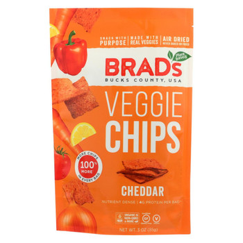 Brad's Plant Based - Raw Chips - Cheddar - Case of 12 - 3 oz. Brad's Plant Based - Raw Chips - Cheddar - Case of 12 - 3 oz.