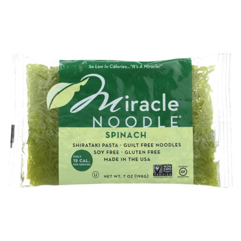 Miracle Noodle Pasta - Shirataki - Miracle Noodle - Spinach - 7 oz - case of 6