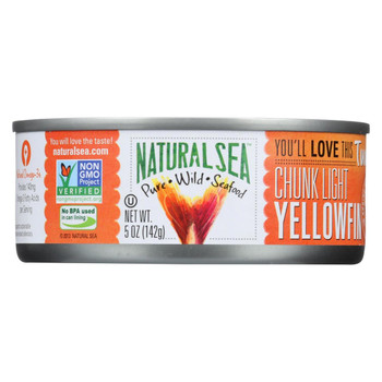 Natural Sea Wild Yellowfin Tuna, Unsalted, Chunk Light - Case of 12 - 5 OZ