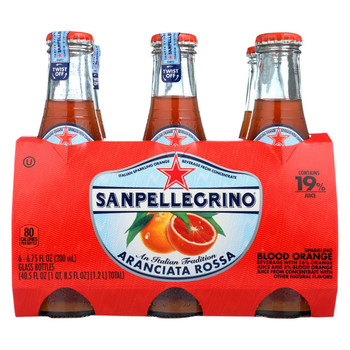 San Pellegrino Sparkling Water - Aranciata Rossa - Case of 4 - 6.75 Fl oz.