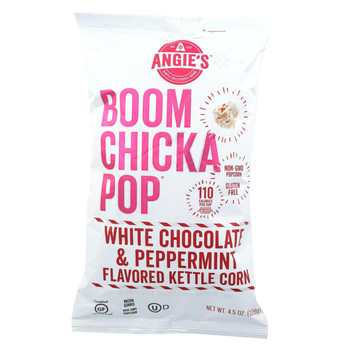 Angie's Kettle Corn  White Chocolate and Peppermint - Case of 12 - 4.5 Oz Angie's Kettle Corn  White Chocolate and Peppermint - Case of 12 - 4.5 Oz