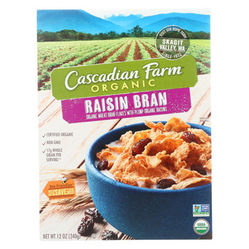 Cascadian Farm Organic Cereal - Raisin Bran - Case of 10 - 12 oz