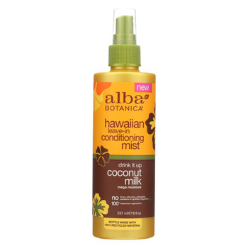 Alba Botanica - Leave In Conditioning Mist - Hawaiian - Drink It Up Coconut Milk - 8 oz Alba Botanica - Leave In Conditioning Mist - Hawaiian - Drink It Up Coconut Milk - 8 oz