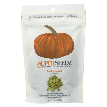 Superseedz Gourmet Pumpkin Seeds - Really Naked - Case of 6 - 5 oz.