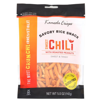 Kameda Crisps Savory Rice Snacks - Sweet Chili with Peanuts - Case of 12 - 5 oz.